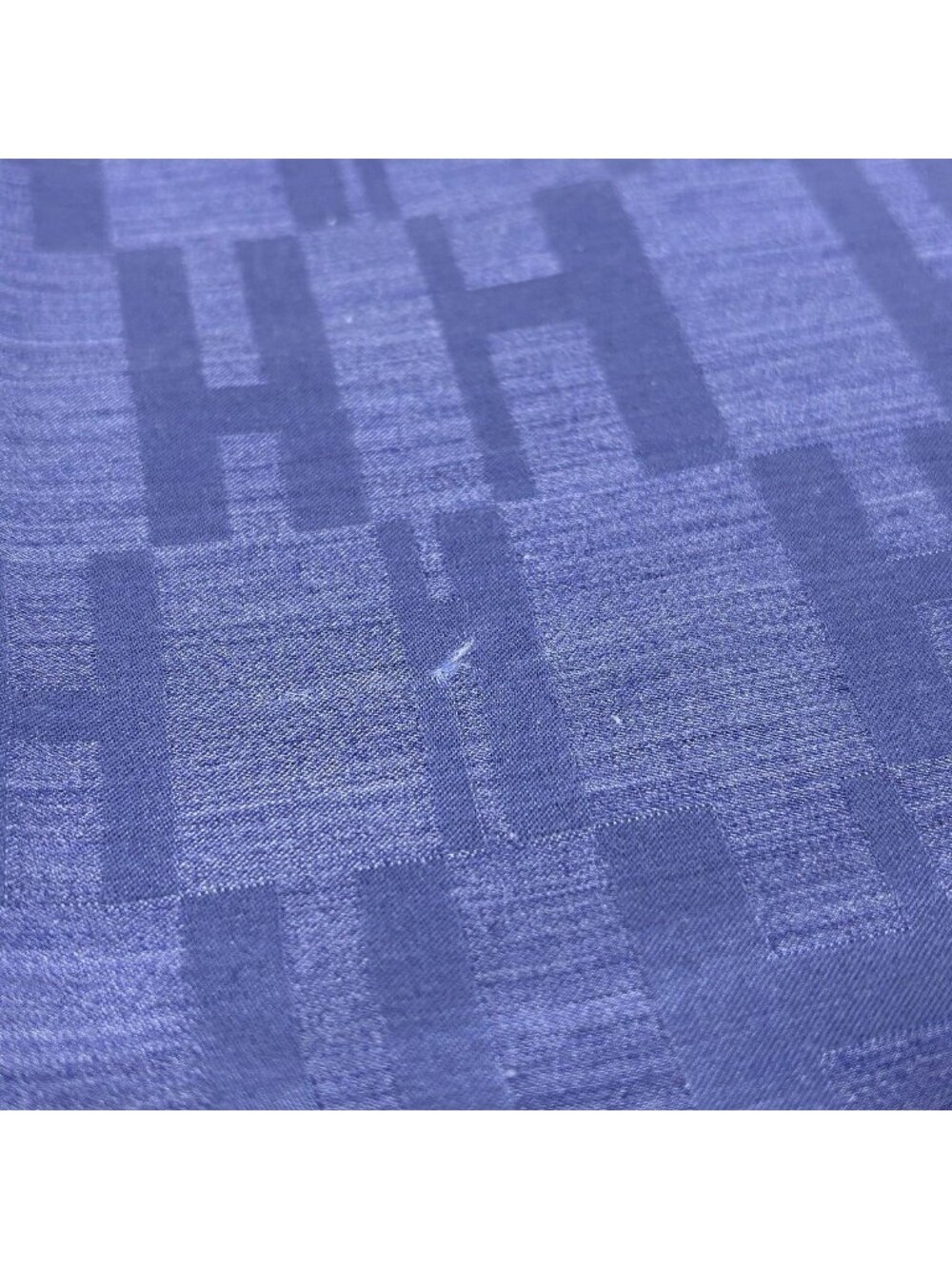 Hermes Grand Ash Shawl Logo Silk Wool Blue Scarf - Picture 5 of 6